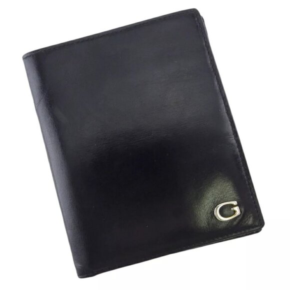 GUCCI Two-folded wallet G mark leather Authentic USED - Picture 1 of 9
